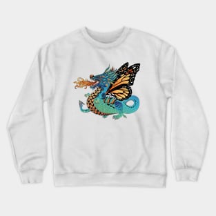 Monarch Butterfly Fire Breathing Dragon Crewneck Sweatshirt